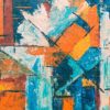Blue, Orange, And White Abstract Painting