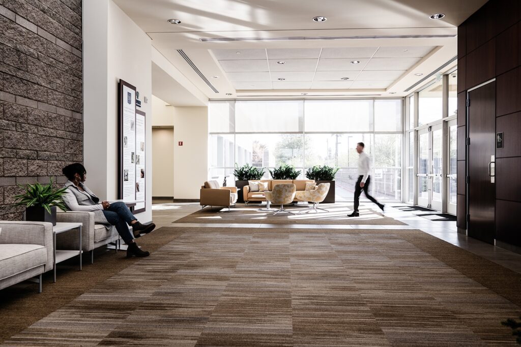 The lobby of the Flinn Foundation Educational Conference Center