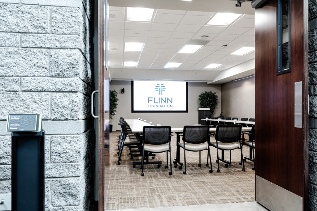 The entrance to the Terrace Room in the Flinn Foundation Educational Conference Center